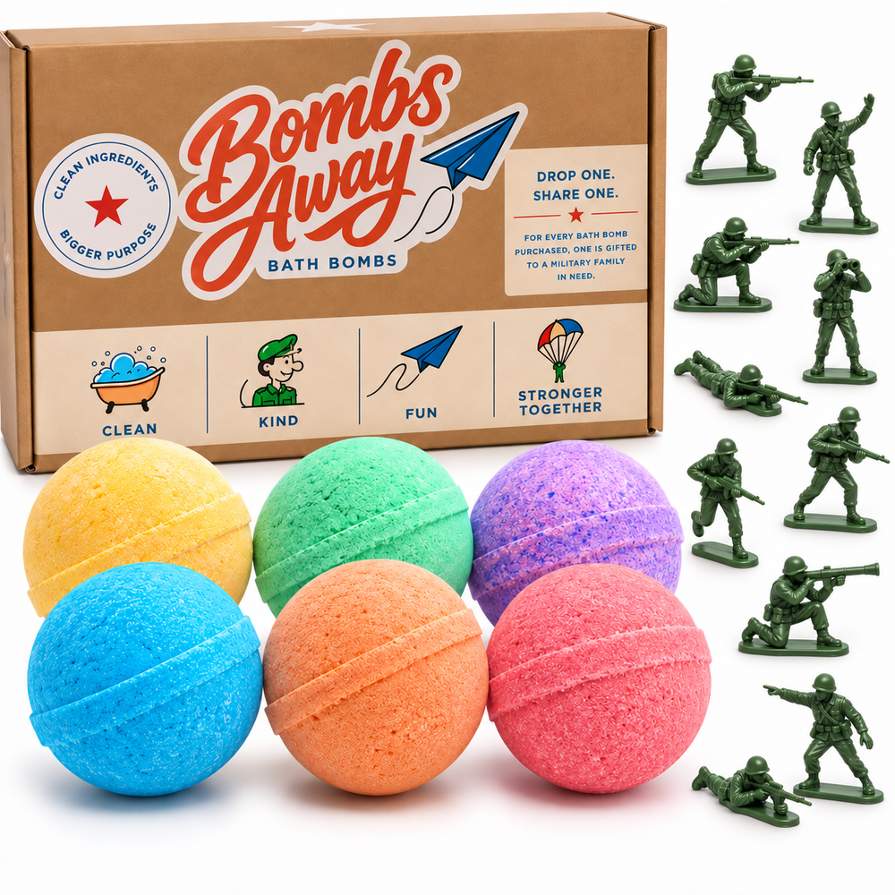 Six Multi-Color Bath Bombs | Army Men