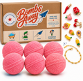 Six Pink Bath Bombs | Fruit Charm Bracelet Surprise