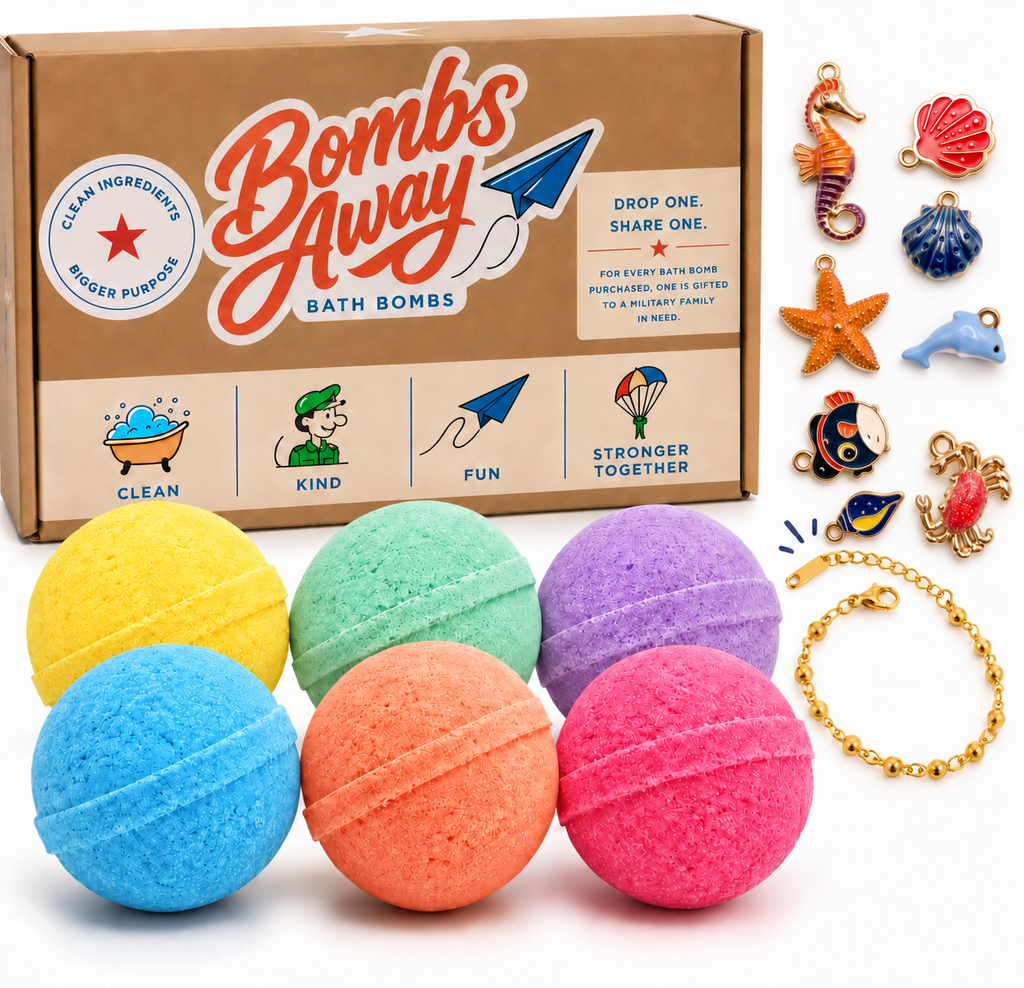 Six Multi-Color Bath Bombs | Sea-LIfe Charm Bracelet Surprise
